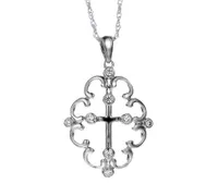 Sterling Silver Diamond Cross Pendant