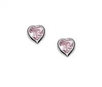 14K White Gold Pink Cubic Zirconia Studs with 14K Gold Filled Fluted Bell Backs