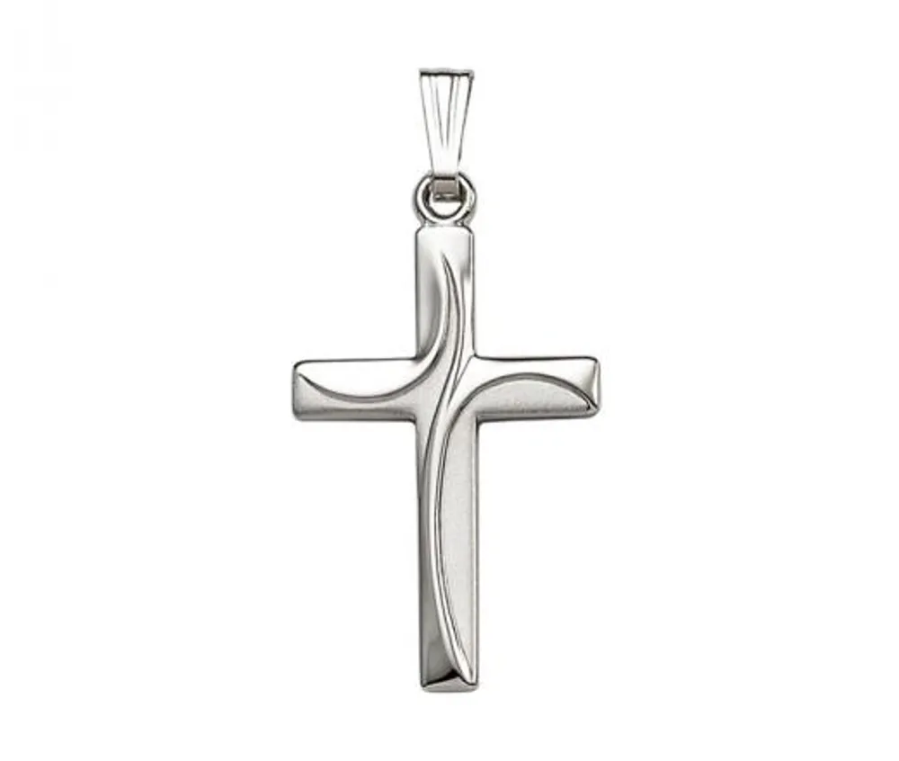 Sterling Silver 18" Embossed Cross