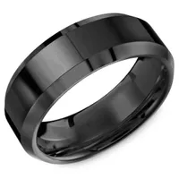 8mm Black Ceramic Band