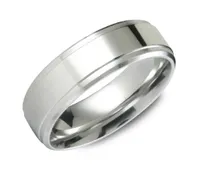 Men's Smooth White Cobalt Ring