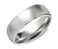 7mm White Brushed Cobalt Ring