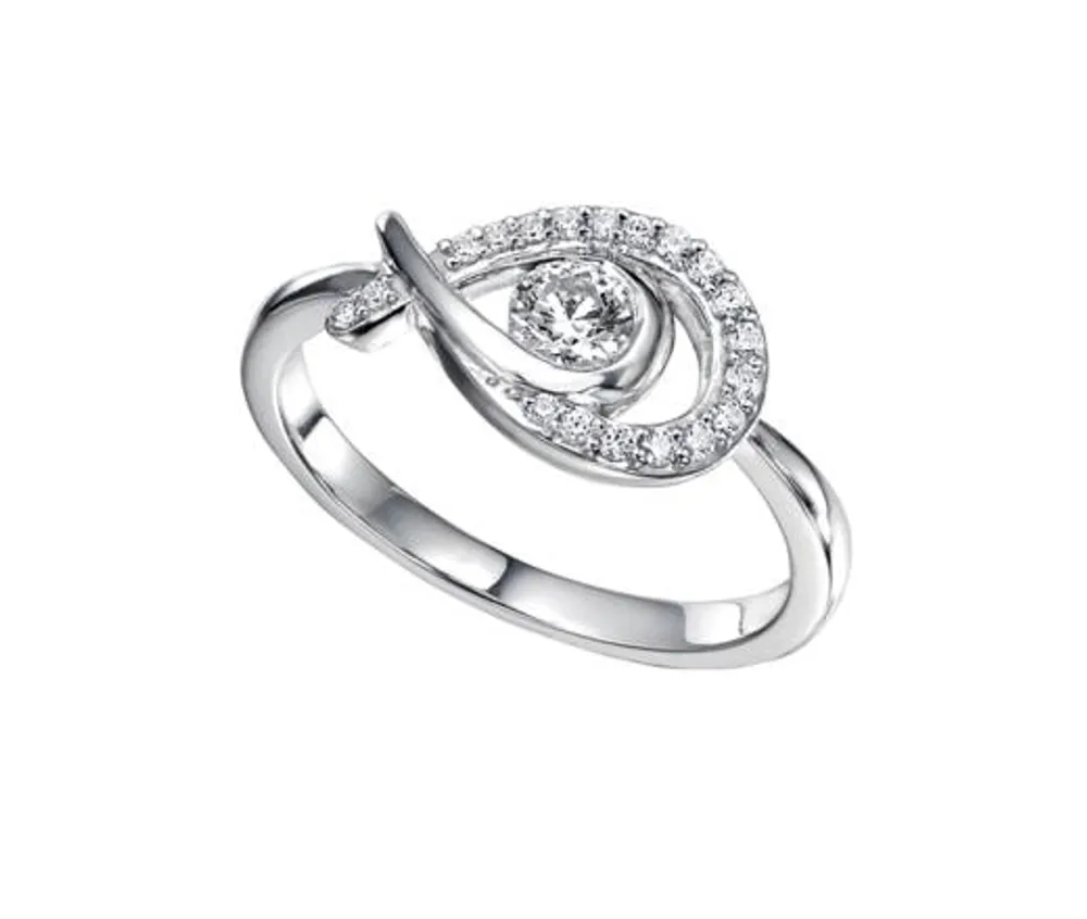 Love Hugs White Gold 0.30CTW Diamond Ring