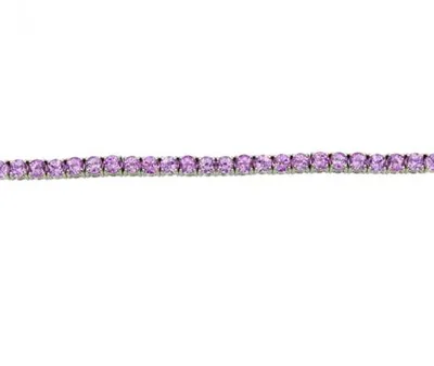 Sterling Silver Created Pink Sapphire Bracelet