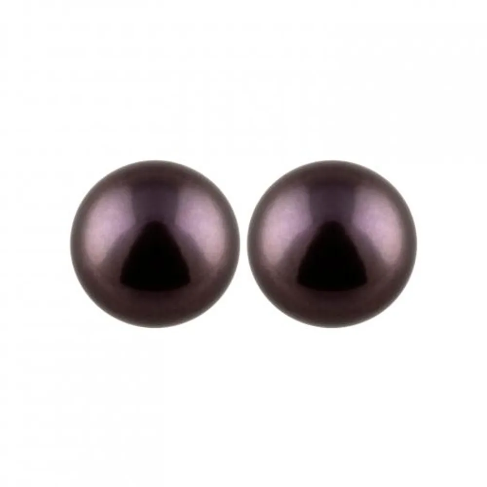 Freshwater 7-7.5mm Peacock Pearl Studs