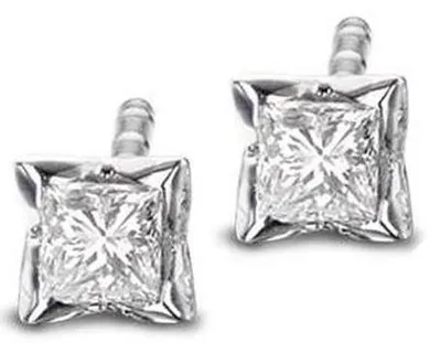 Glacier Fire Canadian Diamond 0.50CTW Princess Cut Stud Earrings