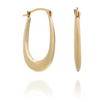 10K Yellow Gold Oval Hoop Earrings