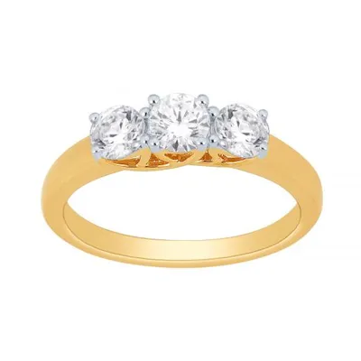 Tradition Yellow Gold 0.25CTW Three-Stone Diamond Anniversary Ring