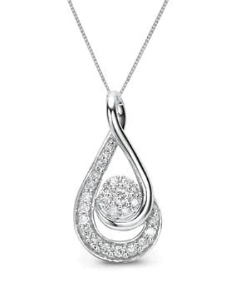 Love Hugs Sterling Silver Diamond Necklace
