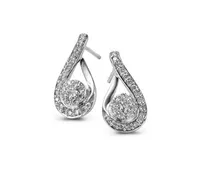 Love Hugs Sterling Silver Diamond Earrings