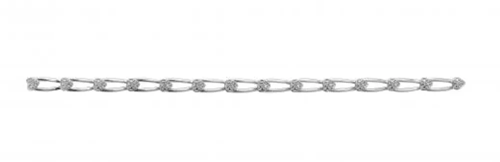 Dreamlink Sterling Silver 0.06CTW Diamond Bracelet