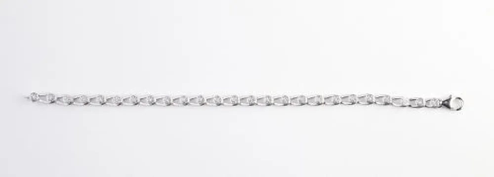 Dreamlink Sterling Silver 0.06CTW Diamond Bracelet