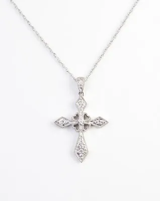 Sterling Silver Diamond Cross