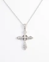 Sterling Silver Diamond Cross