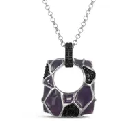 Sterling Silver Black Onyx & Enamel Pendant