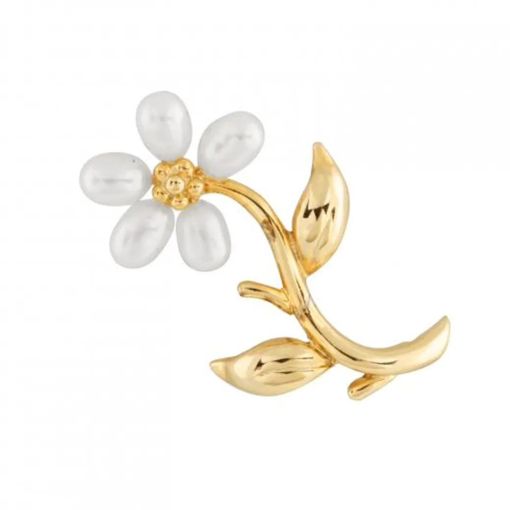 10K Yellow Gold Fresh Water Pearl Brooch