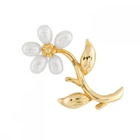 10K Yellow Gold Fresh Water Pearl Brooch