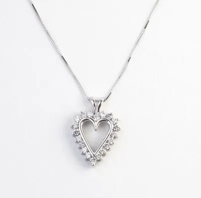 White Gold 0.50CTW Diamond Heart Pendant