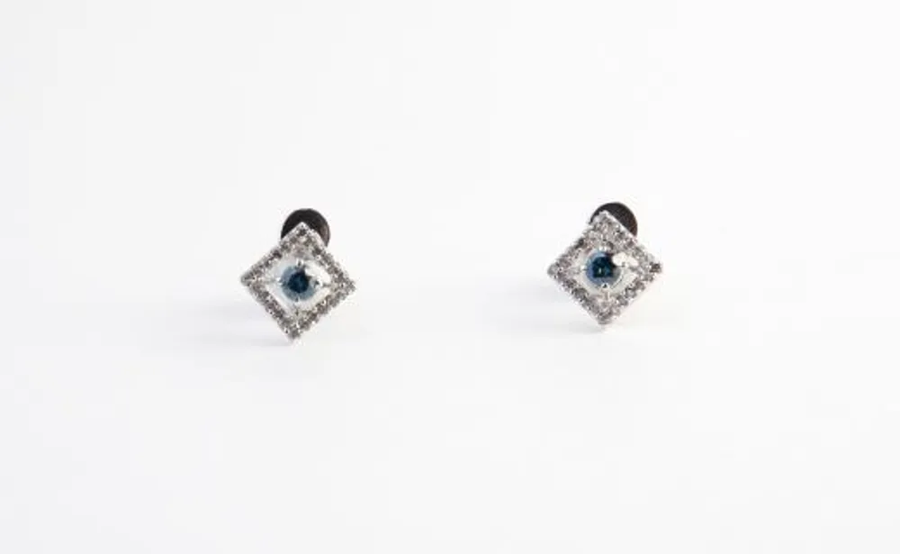 Caribbean Diamond White Gold Earrings