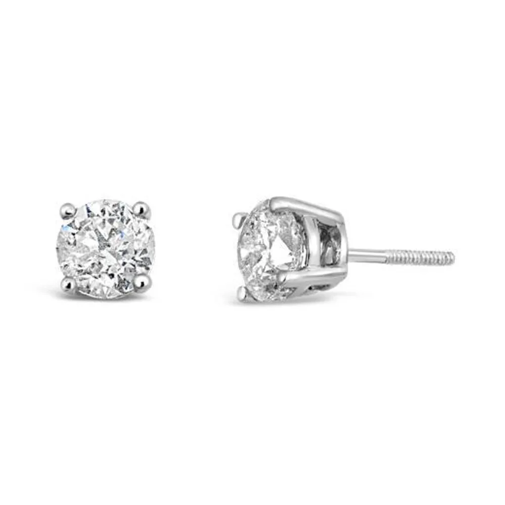 14K White Gold 2.00CTW Diamond Studs