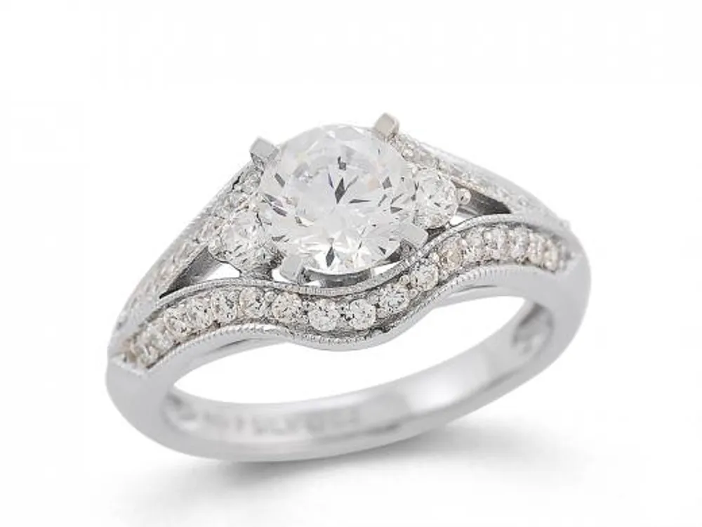 14K White Gold 1.50CTW Round Bridal Ring