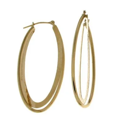 Flat and Round Hoop Earring