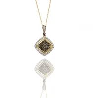 Champagne Diamond 0.36CTW Yellow Gold Pendant