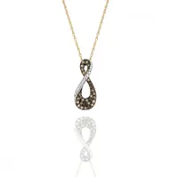 Champagne Diamond 0.34CTW Yellow Gold Pendant