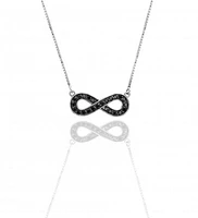 Midnight Diamond Sterling Silver 0.20CTW Infinity Necklace