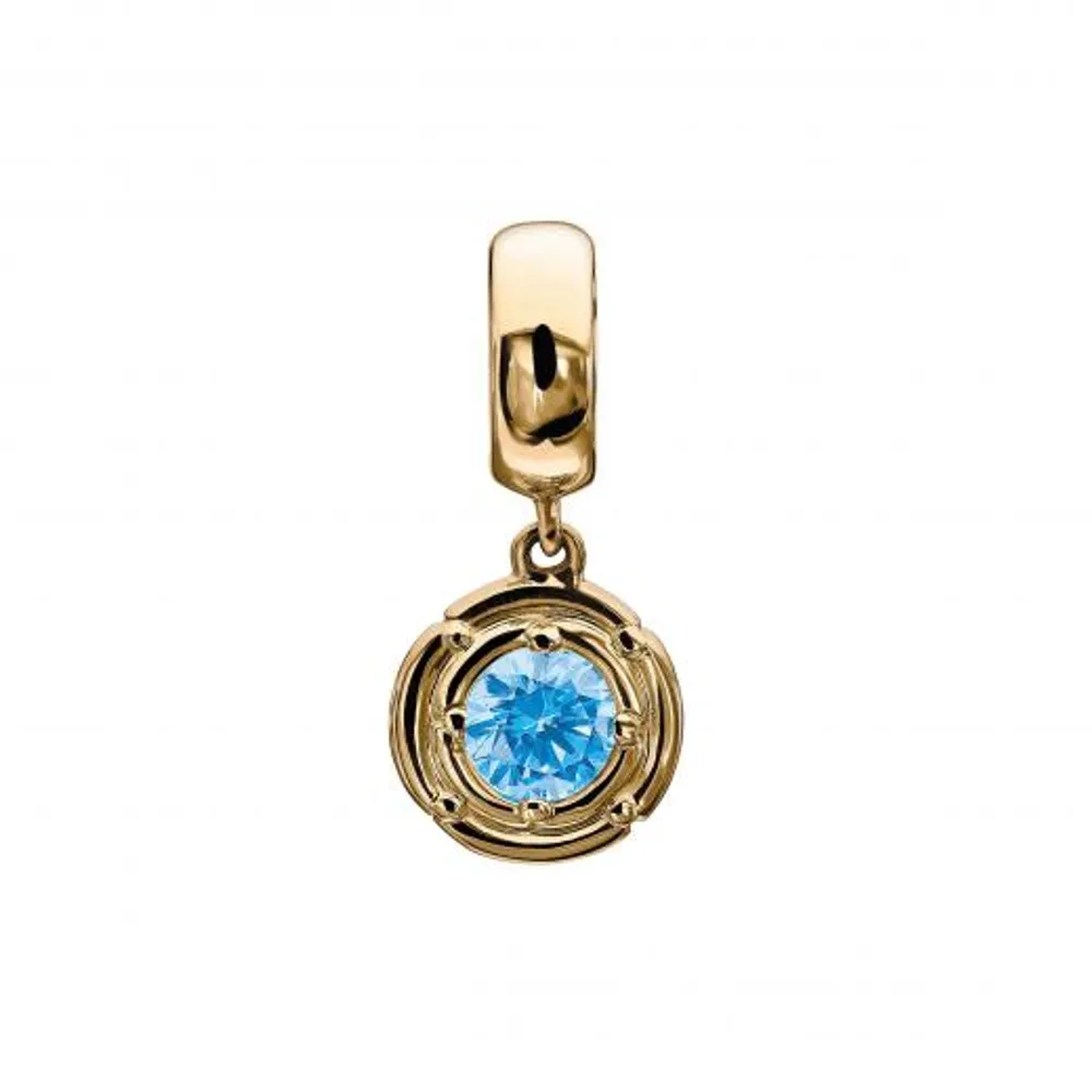 Chamilia 10K Yellow Gold & Sterling Silver Rosette Drop Blue Swarovski