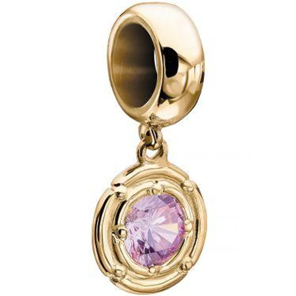 Chamilia 10K Yellow Gold & Sterling Silver Rosette Drop Purple Swarovski