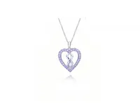 Sterling Silver Created Pink Sapphire Infinity Heart Pendant