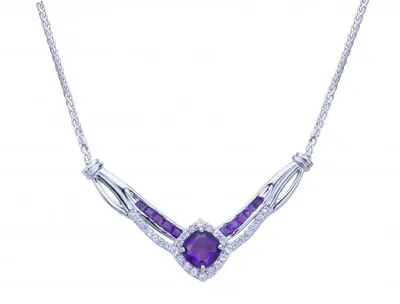 Sterling Silver Amethyst & Sapphire Necklace