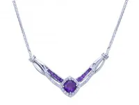 Sterling Silver Amethyst & Sapphire Necklace