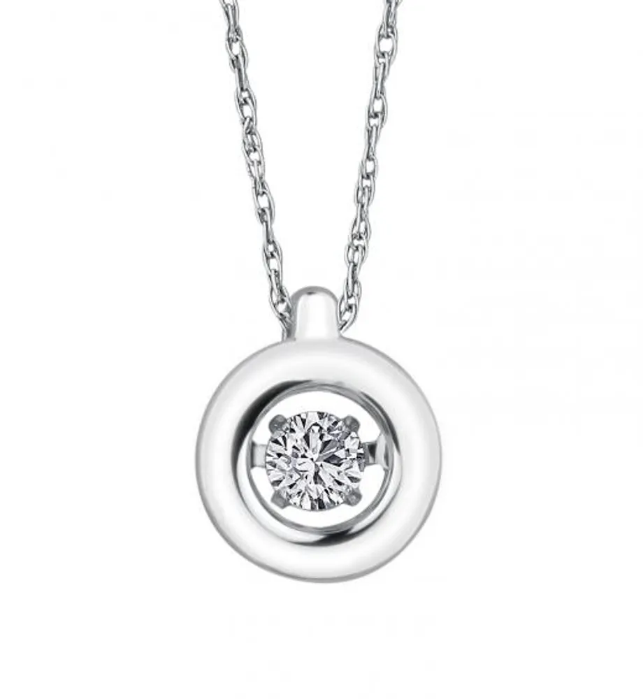 Dancing Diamond 0.10CT Circle Pendant