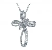 Sterling Silver 0.30CTW Diamond Cross Pendant