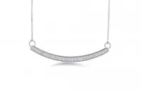 Sterling Silver Diamond Bar Necklace