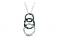 Caribbean & Midnight Diamond Circle Pendant