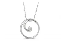 Sterling Silver 0.05CT Circle Pendant