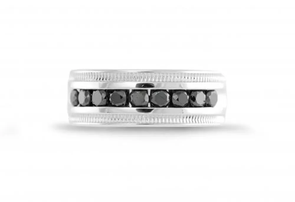 Sterling Silver Black Diamond 1.00CTW Diamond Band