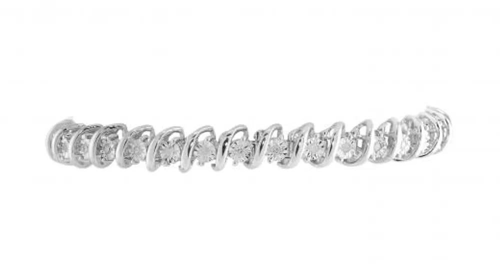 Sterling Silver Diamond Bracelet