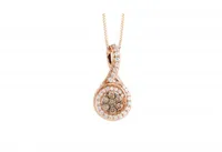 Rose Gold Champagne Cluster Pendant