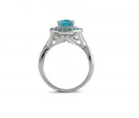 Blue & White Topaz Oval Ring