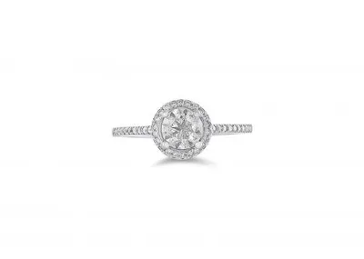 14K White Gold 1.16CT Halo Bridal Ring