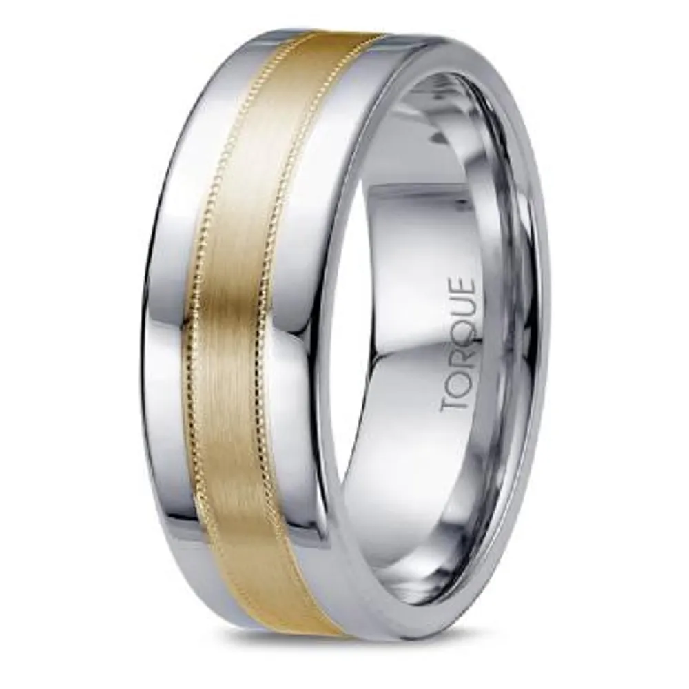 7.5mm Cobalt & 10K Yellow Gold Band