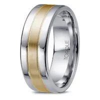 7.5mm Cobalt & 10K Yellow Gold Band