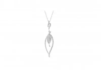 White Gold 0.33CTW Diamond Leaf Pendant