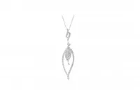 White Gold 0.33CTW Diamond Leaf Pendant