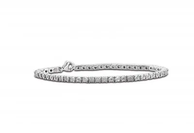 Sterling Silver 0.45CTW Diamond Tennis Bracelet