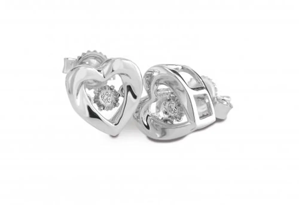 Sterling Silver Dancing Diamond Earrings